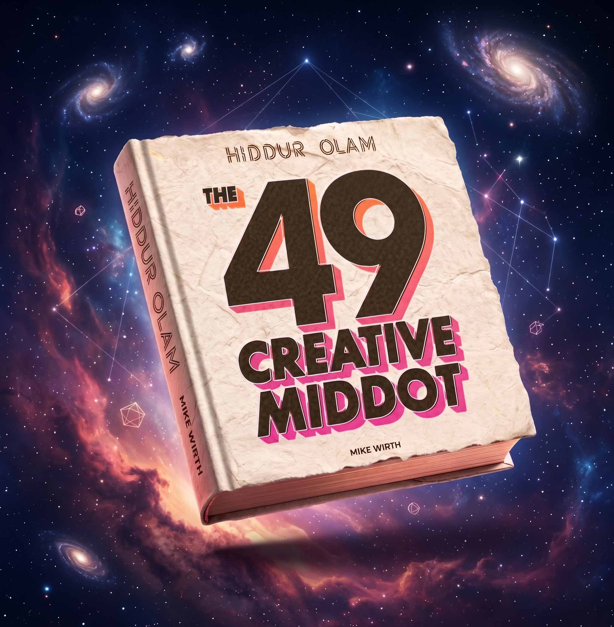 49 Creative Middot Book cover in a cosmic background