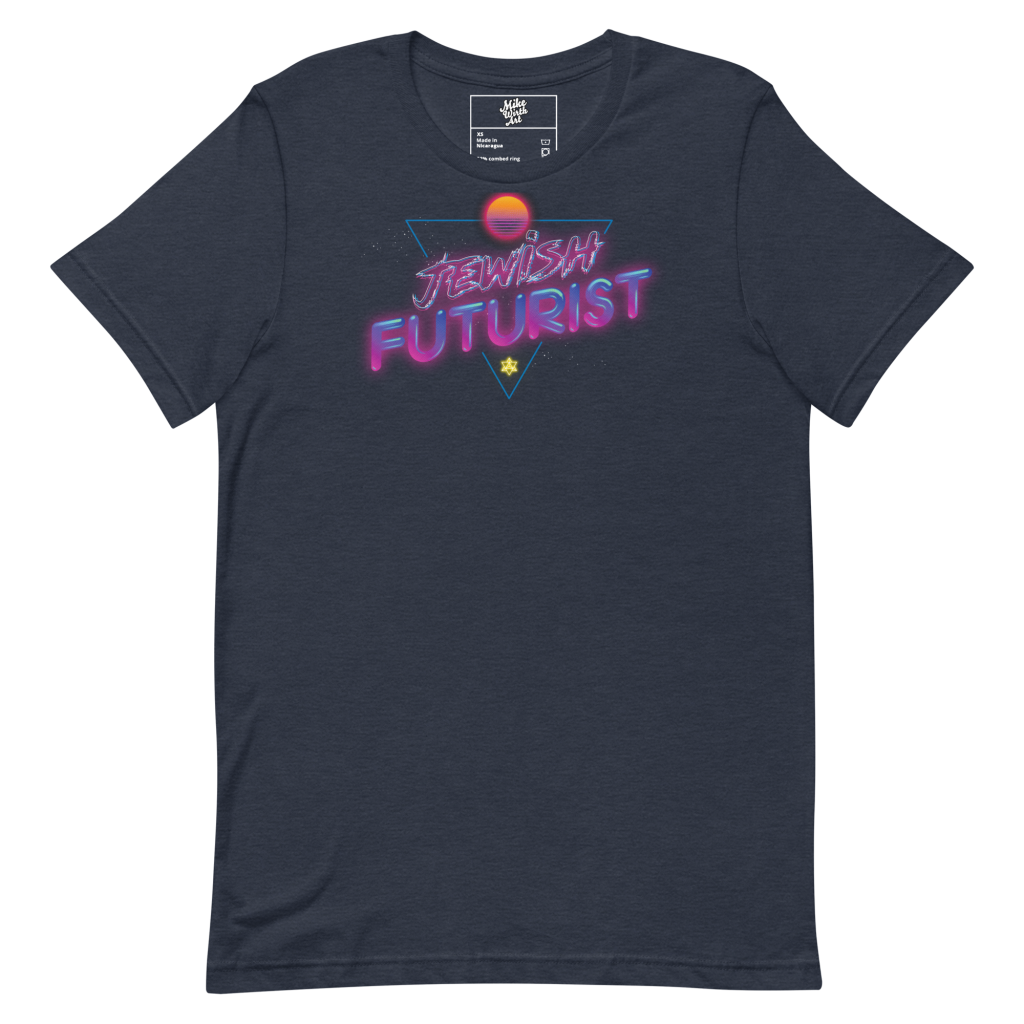 Jewish futurist Neon Vaporwave T-Shirt